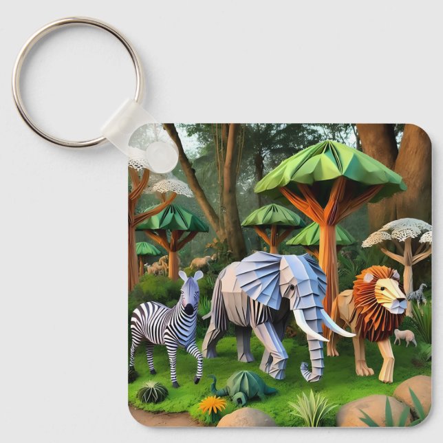 Chaveiro  African animals in origame (Frente)