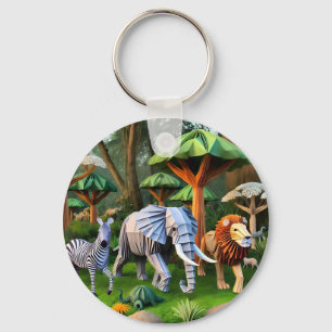 Chaveiro  African animals in origame