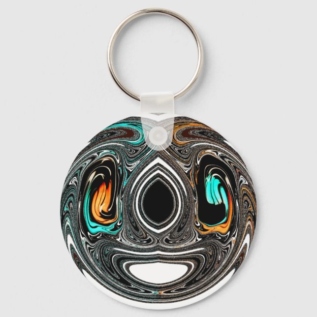 Chaveiro African Ethnic Doodle Zebra texturou Art Impressão (Frente)