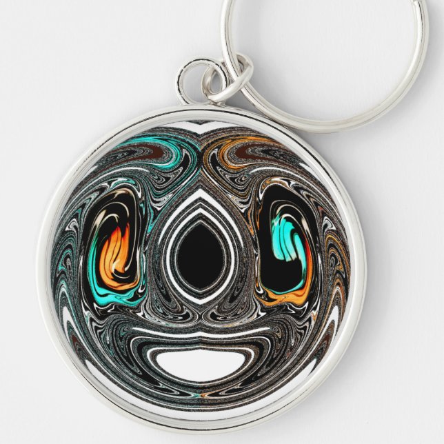 Chaveiro African Ethnic Doodle Zebra texturou Art Impressão (Frente)