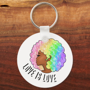 Chaveiro afro arco-íris amor LGBTQ amor é amor orgulho garo