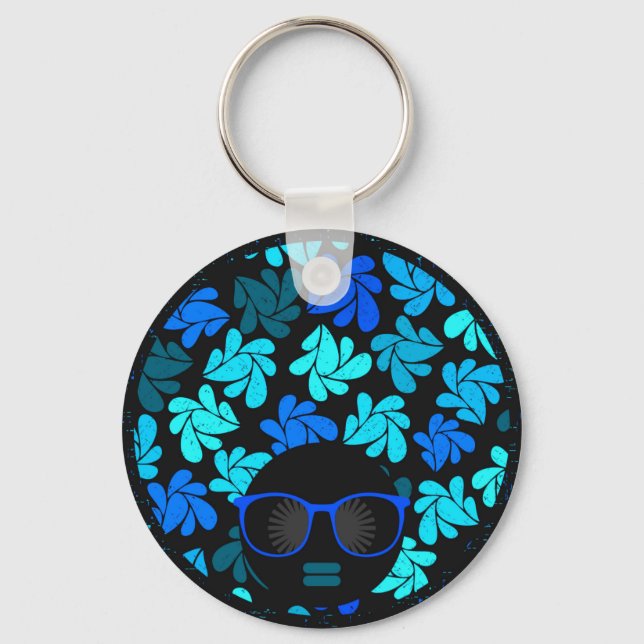 Chaveiro Afro Diva Azul  (Frente)