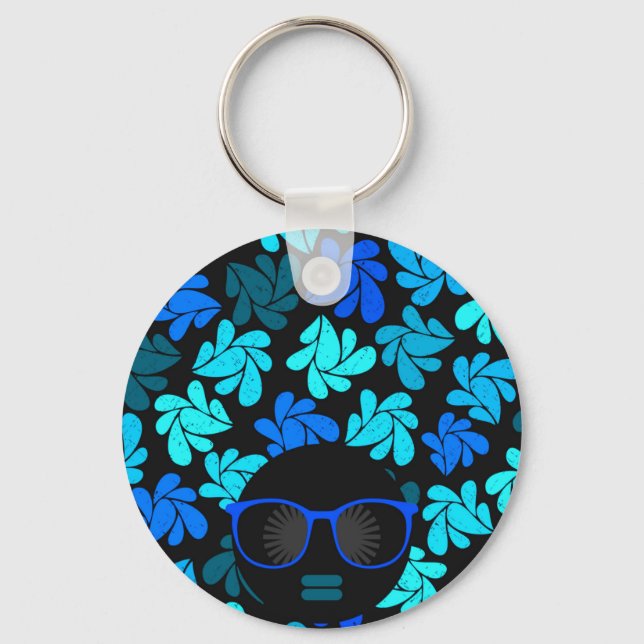 Chaveiro Afro Diva Azul  (Frente)