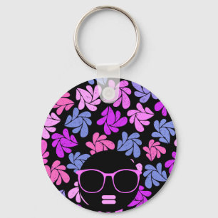 Chaveiro Afro Diva Rosa Lavanda Azul