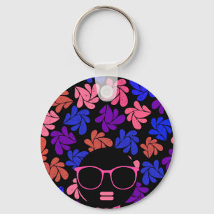 Chaveiro Afro Diva Rosa Lavanda Azul