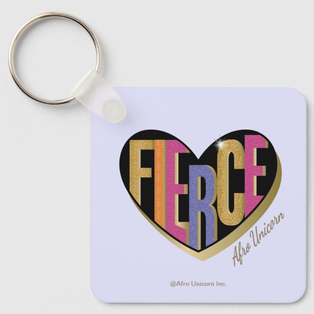 Chaveiro Afro Unicorn Fierce Heart Design (Frente)