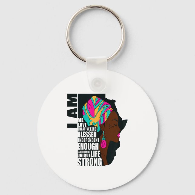 Chaveiro Afro You Are Enough I Am Insrational Sayings Motiv (Frente)