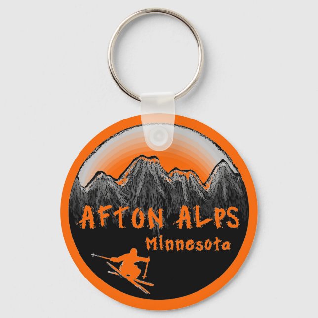 Chaveiro Afton Alps Minnesota Skier (Frente)