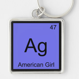 Chaveiro Ag - Símbolo de Elemento de Química de Menina Am