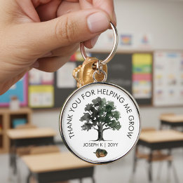 Chaveiro Agradecendo ao Professor de Carvalho Oak Tree