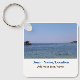 Chaveiro água oceano praia foto adicionar nome texto local 