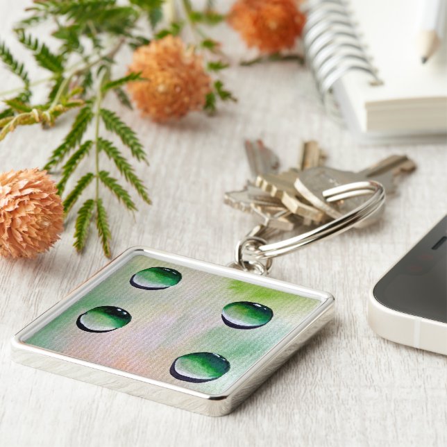 Chaveiro Água verde cai arte (Lateral)