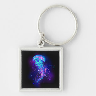 Chaveiro Água-viva brilhante a cores