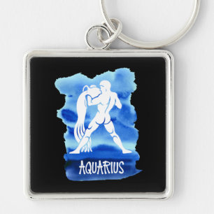 Chaveiro Aguarela estilizado do azul do sinal do Aquário d