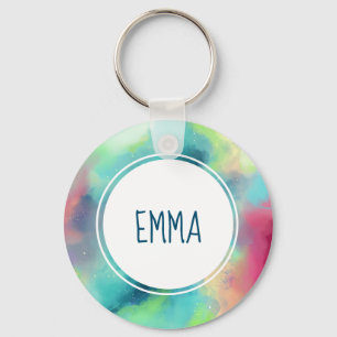 Chaveiro Aguarela verde & vermelha moderna da nebulosa do