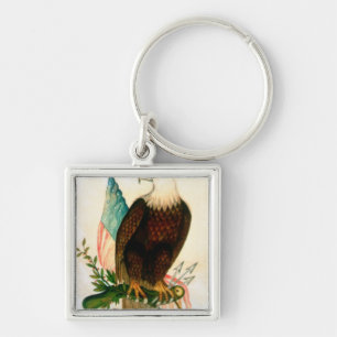 Chaveiro Águia americana com bandeira