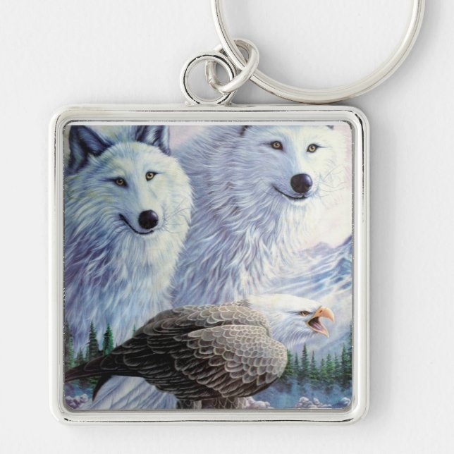 Chaveiro Águia Balda e Lobos Brancos (Frente)