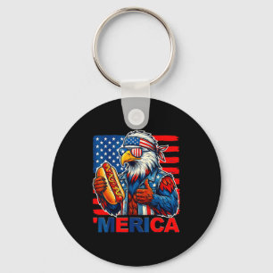 Chaveiro Águia careca cachorro-quente bandeira americana en