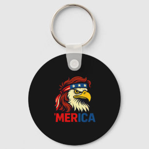 Chaveiro Águia patriótica 4 de julho bandeira americana fam