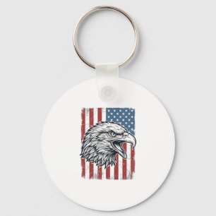Chaveiro Águia Patriótica Bandeira Americana Gravura Vintag