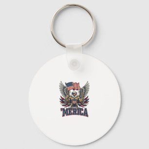 Chaveiro Águia Patriótica Merica Camisa Vintage Vetorial De