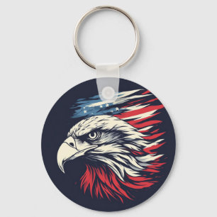 Chaveiro Águia Tinta & Arte da Bandeira Americana A Liberda