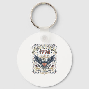 Chaveiro Águia Vintage América 1776 Patriótica