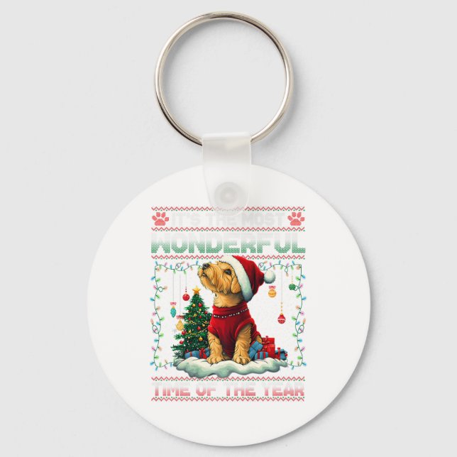 Chaveiro Airedale Terrier Árvore de Natal Decorações de Cão (Frente)