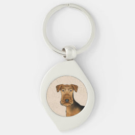 Chaveiro Airedale Terrier Cabeça de Cachorro de Desenho Ani