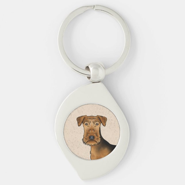 Chaveiro Airedale Terrier Cabeça de Cachorro de Desenho Ani (Frente)