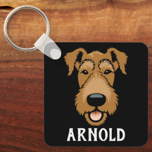 Chaveiro Airedale Terrier Custom Dog Name Personalizado