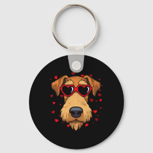 Chaveiro Airedale Terrier Dia dos Namorados Coração Amantes
