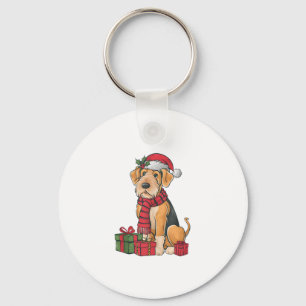 Chaveiro Airedale Terrier Dog Festas de Natal Férias de San