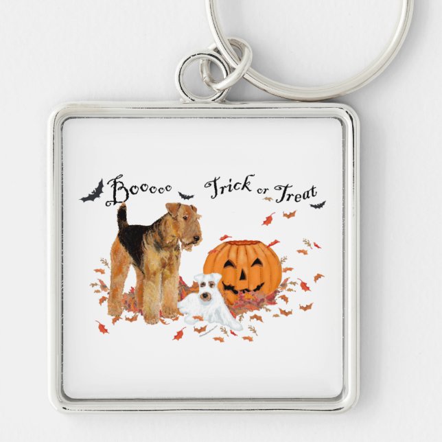 Chaveiro Airedale Terrier Halloween (Frente)