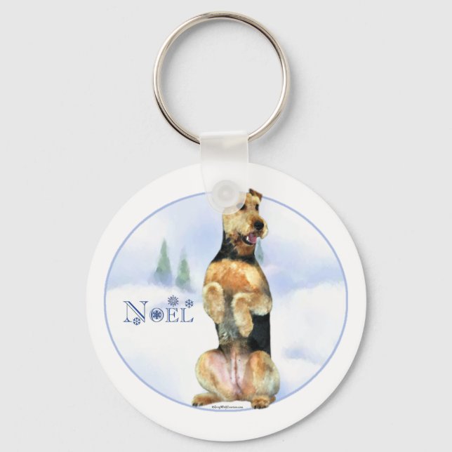 Chaveiro Airedale Terrier Noel - Magnet (Frente)