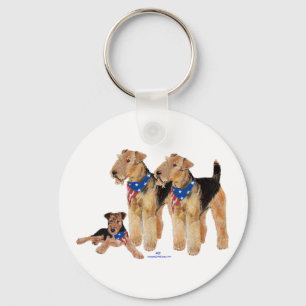 Chaveiro Airedale Terriers Bandeira Americana