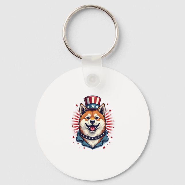 Chaveiro Akita cão com independência (Frente)