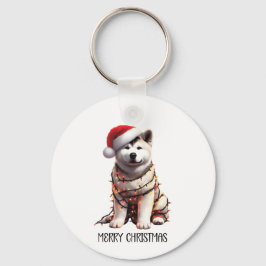 Chaveiro Akita Dog Embalado À Luz De Natal