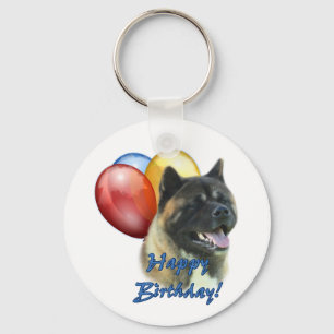 Chaveiro Akita Happy Birthday Balloons