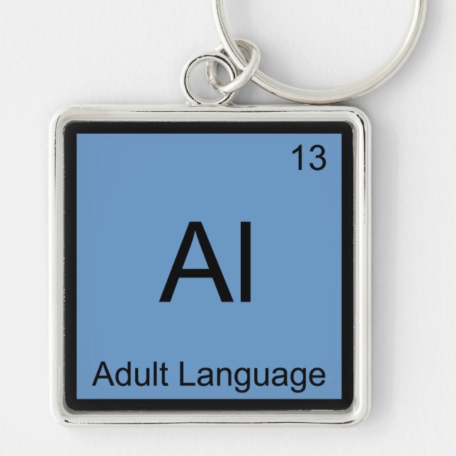 Chaveiro Al - Linguagem Adulto Símbolo de Elemento Químico  (Frente)
