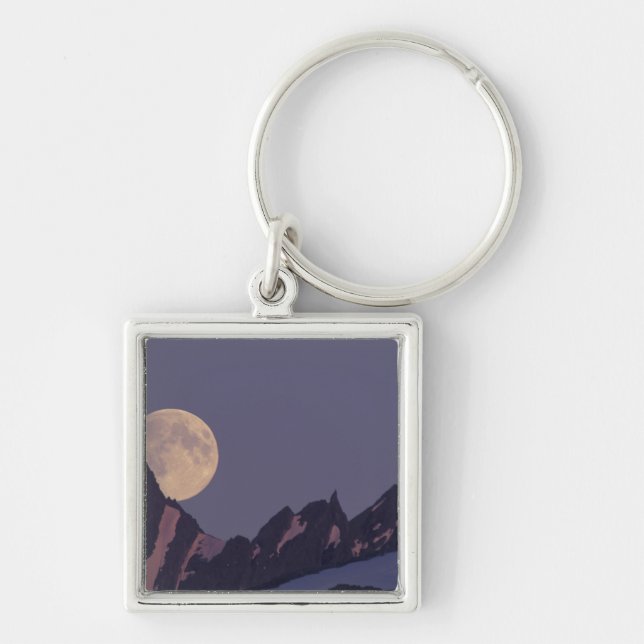 Chaveiro Alasca, Montanhas Chugach Lua cheia nasce (Frente)