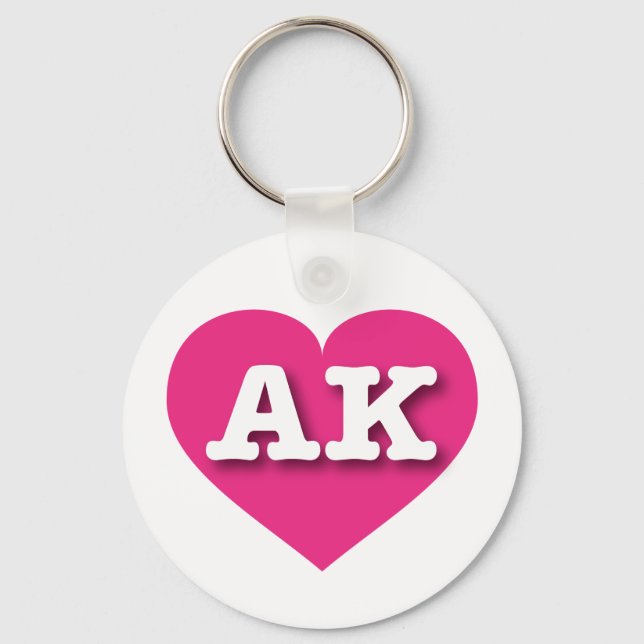 Chaveiro Alaska Hot Pink Heart - Eu amo AK (Frente)