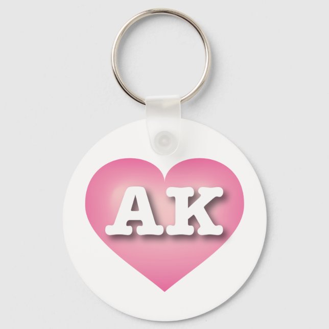 Chaveiro Alaska Pink Fade Heart - Eu amo AK (Frente)