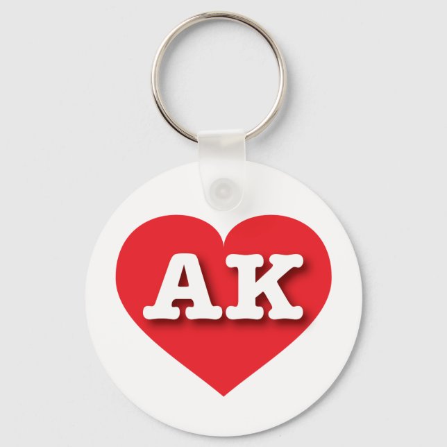 Chaveiro Alaska Red Heart - Eu amo AK (Frente)