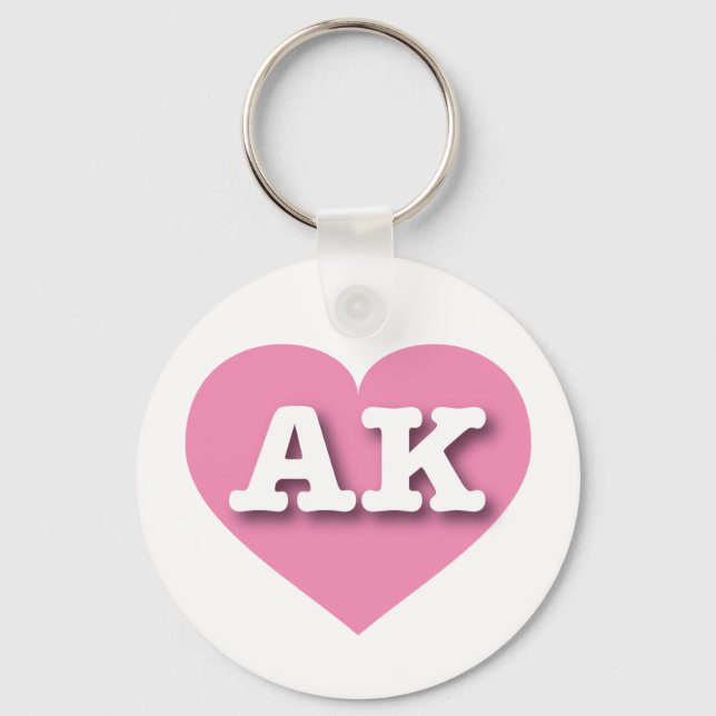Chaveiro Alaska Solid Pink Heart - Eu adoro AK (Frente)