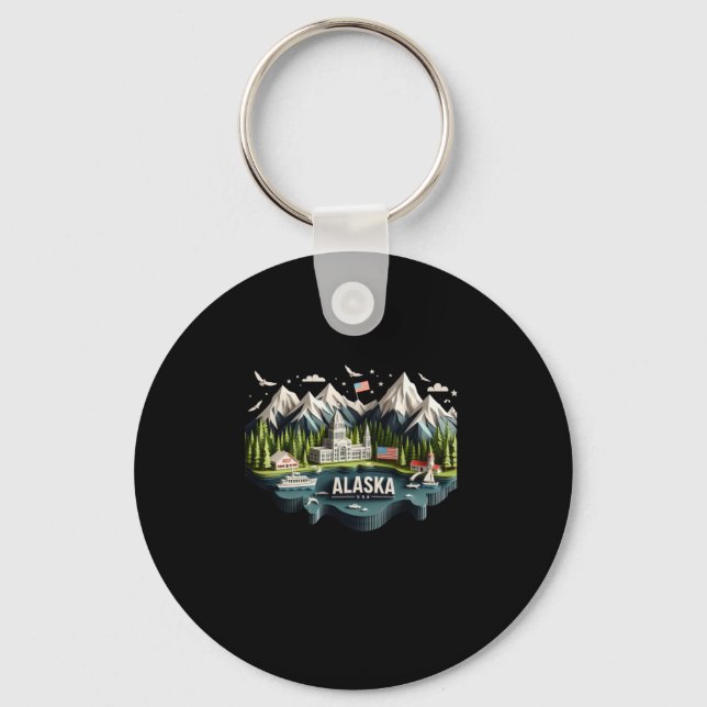 Chaveiro Alaska State In Usa Sticker (Frente)