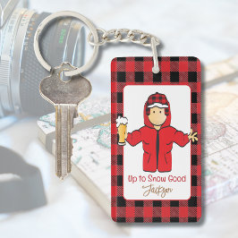 Chaveiro Alaskan Cruise Male Cartoon Engraçado Snow Dizendo