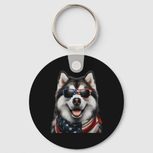 Chaveiro Alaskan Malamute Dog 4 De Julho Incepende American