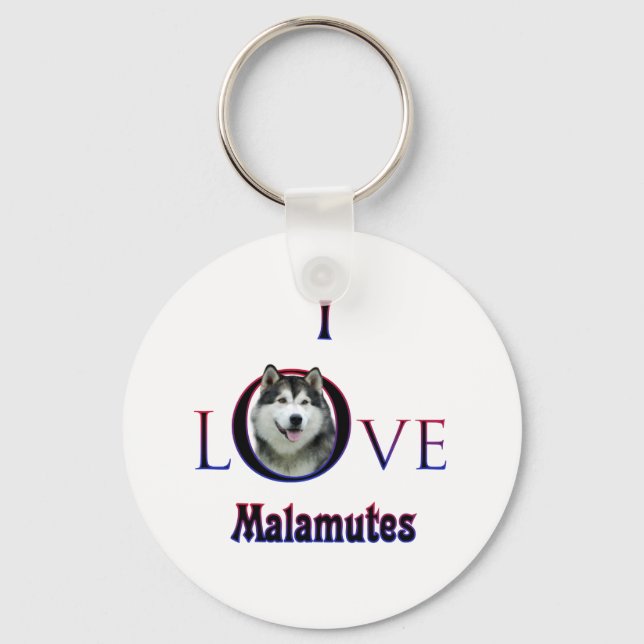 Chaveiro Alaskan Malamute I Love (Frente)