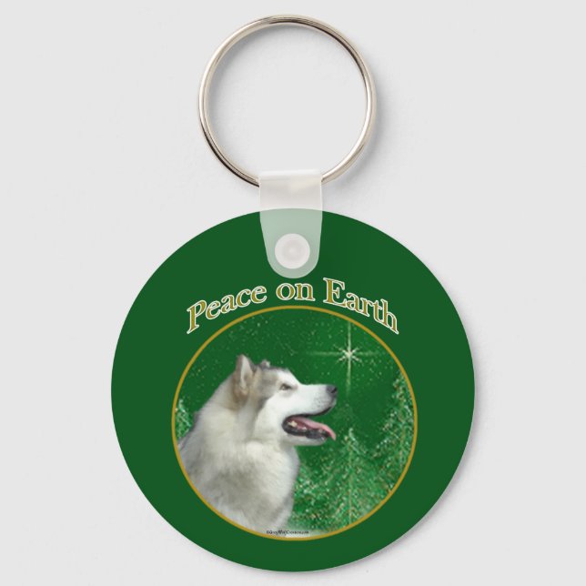 Chaveiro Alaskan Malamute Peace (Frente)